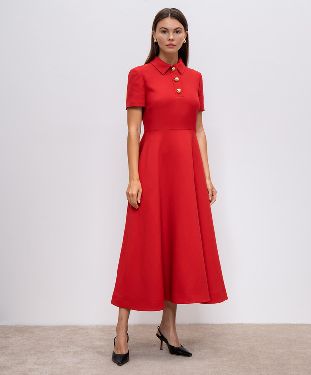 Valentino - Red dress made of wool and silk 5B3VA9D01CF - shop
