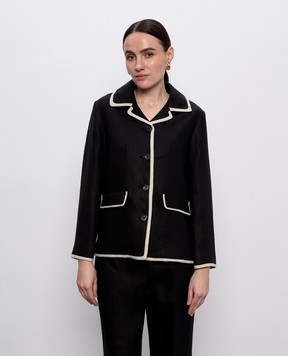 Max Mara Black LESLIE linen jacket LESLIE