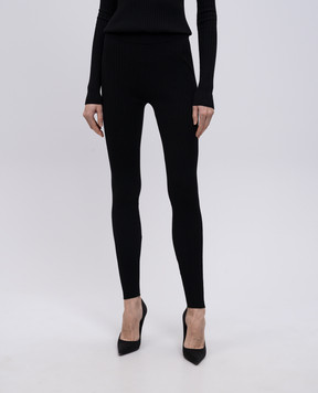 Dolce&Gabbana Black ribbed wool leggings FXU07TJCVXG