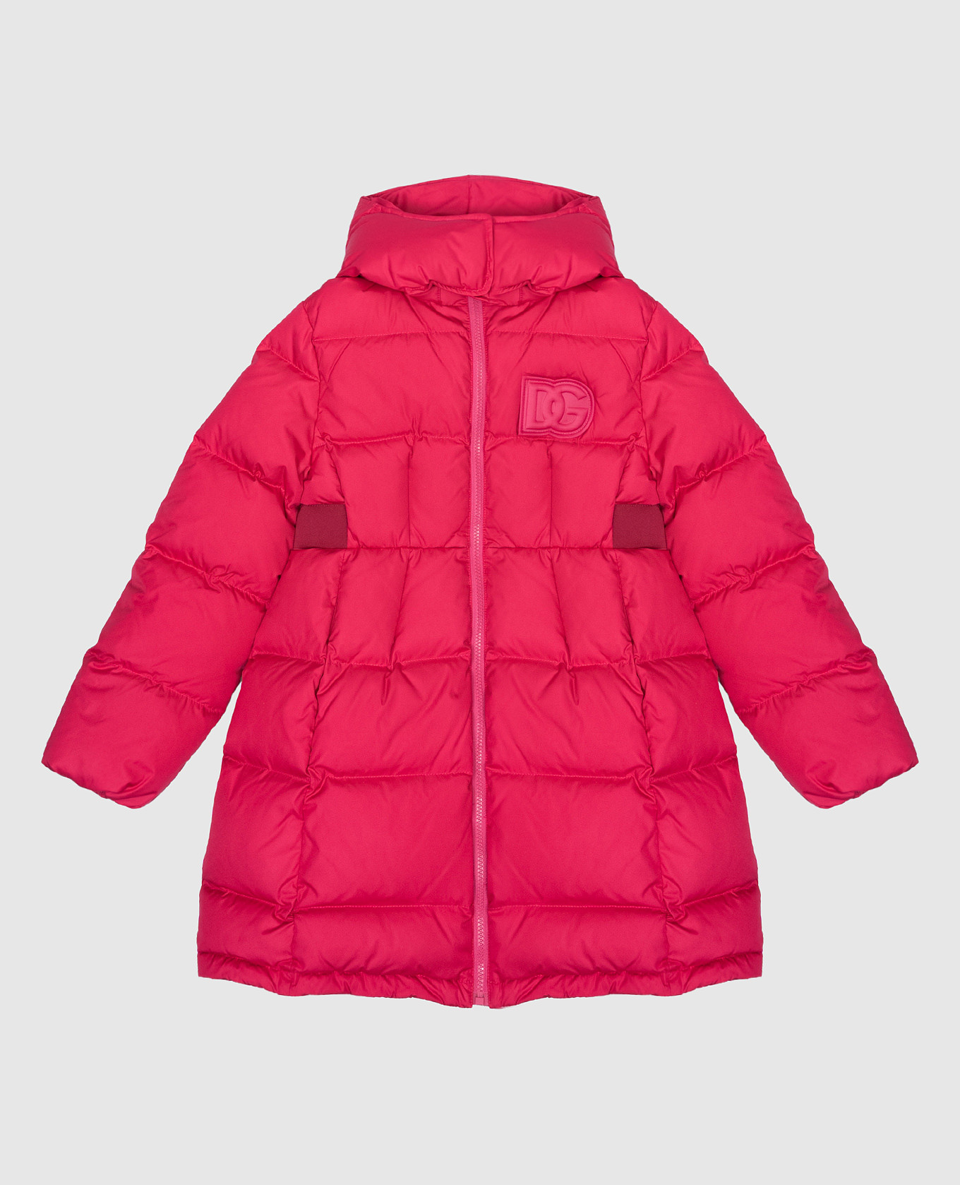 Children's pink down jacket with a logo dolce&gabbana