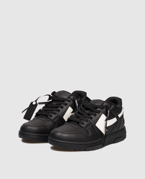 Off-White Out Of Office black leather sneakers M189C9L019