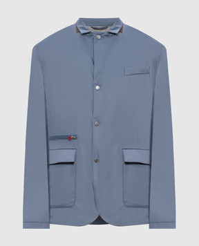 Kiton Blue jacket with logo UW2063V0830F