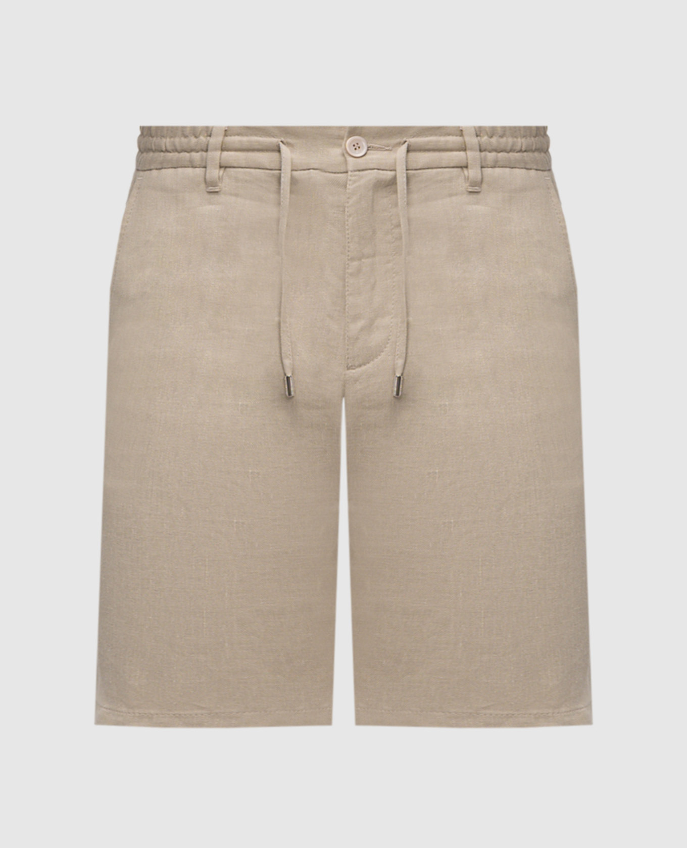 Beige linen and silk shorts Stefano Ricci