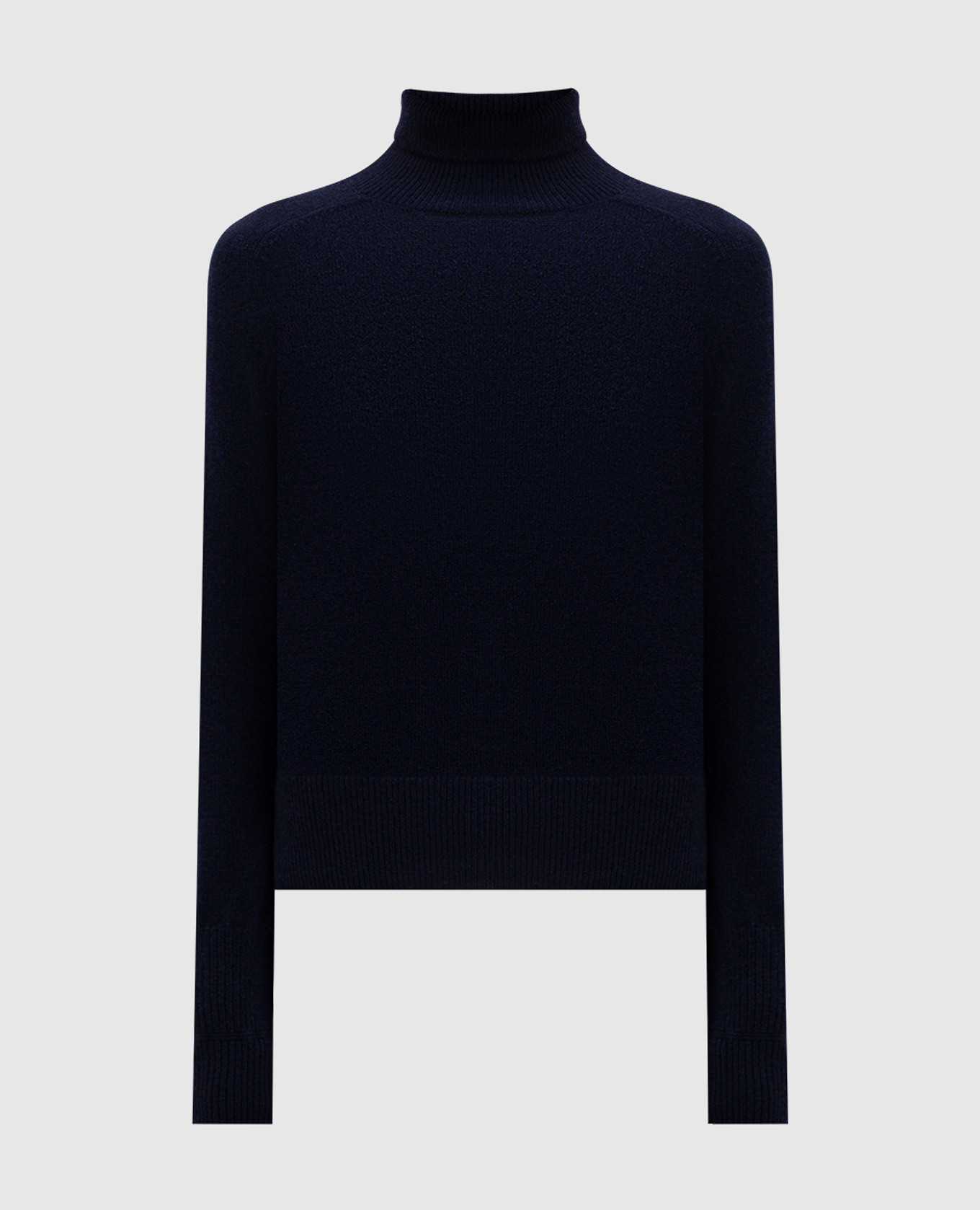 Blue wool sweater with embroidered monogram logo Victoria Beckham