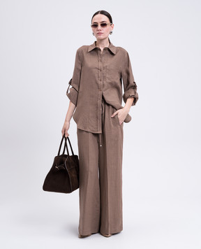 Babe Pay Pls Brown linen shirt 0D35020514