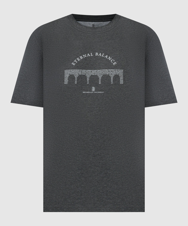 Brunello Cucinelli - Gray t-shirt with Eternal Balance print