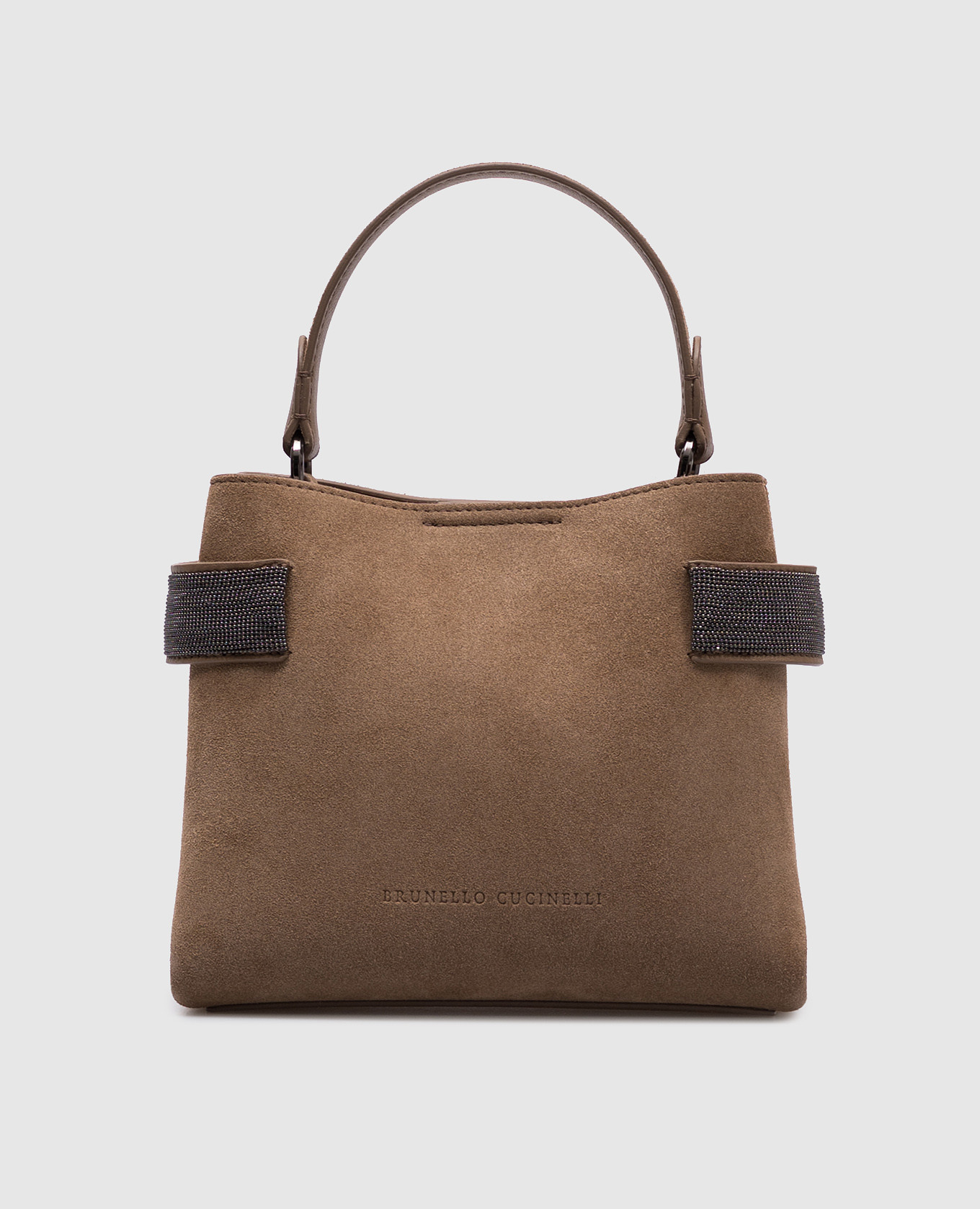 

Brown suede Essence bag with monil chain Brunello Cucinelli