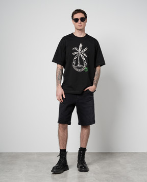 Dolce&Gabbana Black t-shirt with banana tree print G8PN9TG7K1V