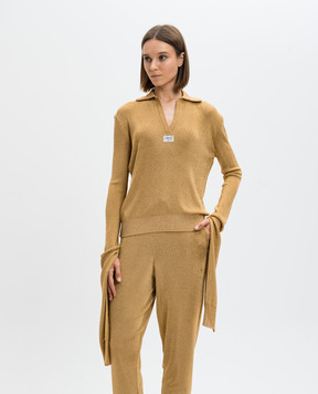 Coperni Beige pullover with lurex and long sleeves COPML116Y3001