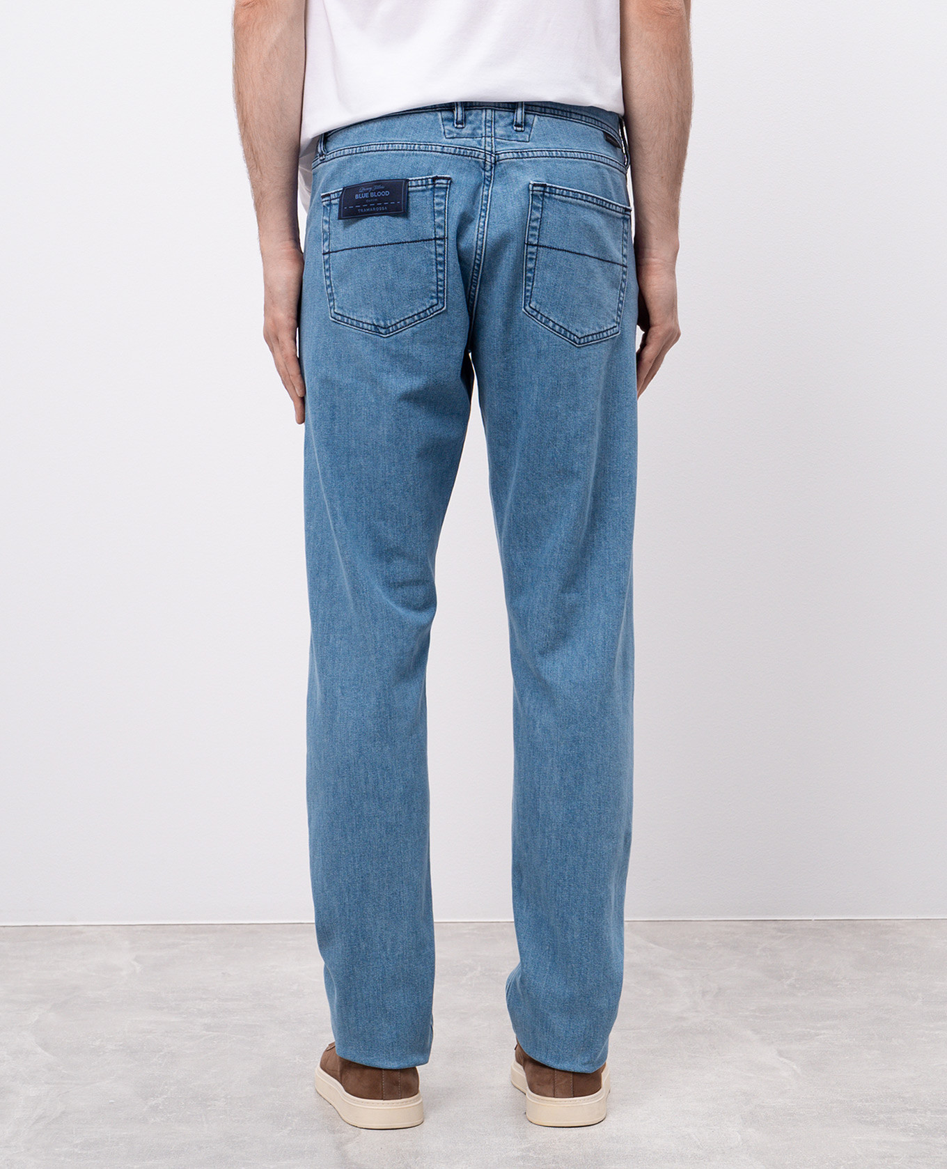 

MICHELANGELO blue jeans with logo Tramarossa, Light blue