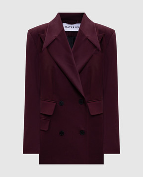 Materiel Burgundy double-breasted jacket with wool PF25N2279BZBK