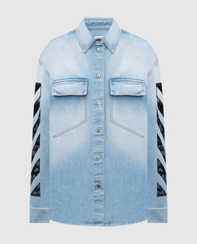 Off-White Blue denim shirt Diagonal Fresco OMYD05HS25DEN001