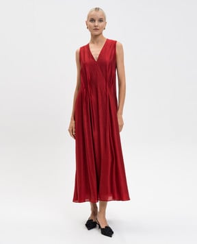 Khaite Syd red midi dress with silk 5554479