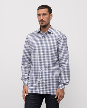 ISAIA Blue checkered shirt IM10TCC9886