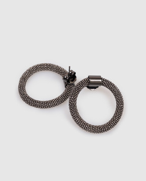 Peserico Gray earrings with a monil chain E35502C0CC733