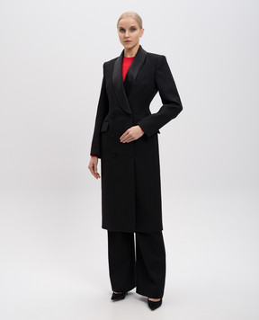 WARDROBE.NYC Black double-breasted wool and silk coat W5084F24WO