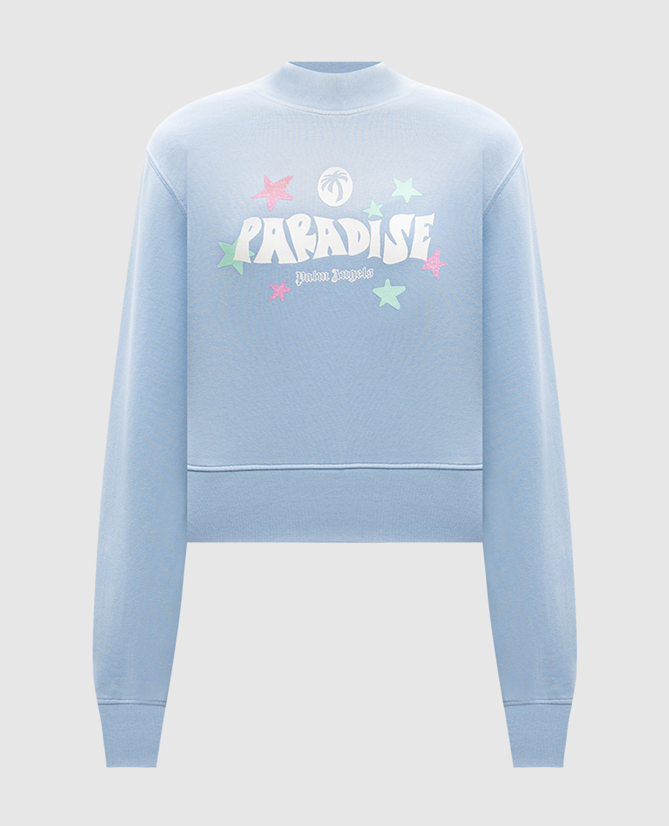 Paradise blue cropped sweatshirt Palm Angels