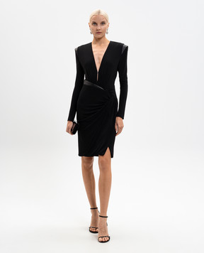 Versace Black dress with leather inserts 10216231A14475