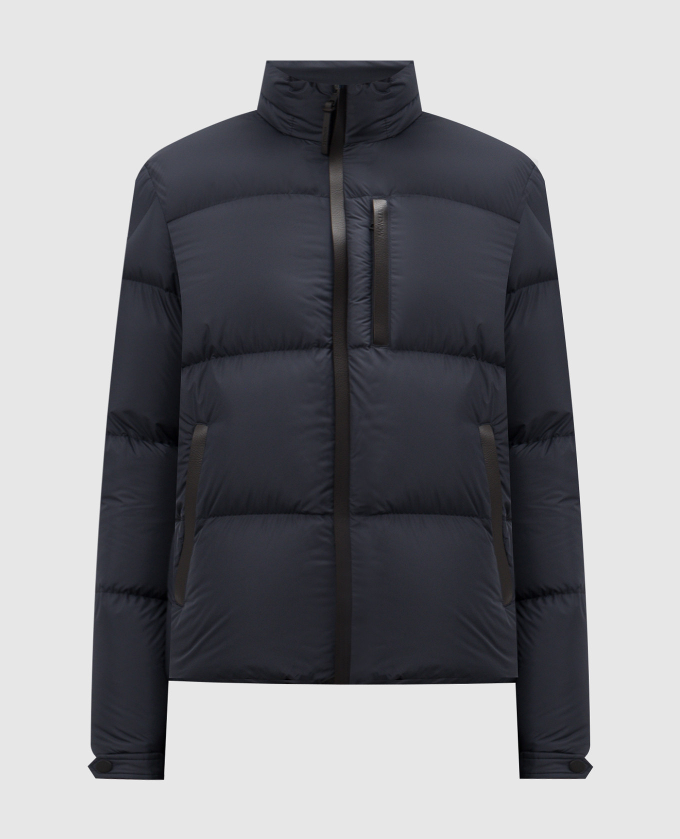 

Blue down jacket with logo patch Moncler