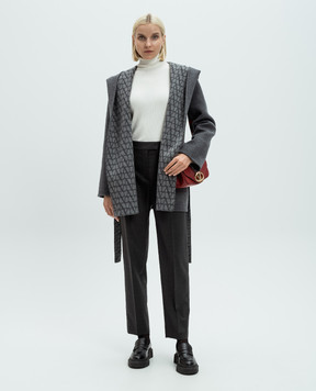 Valentino Iconographe patterned gray double-sided wool and cashmere scented coat 5B3CA6P57YB
