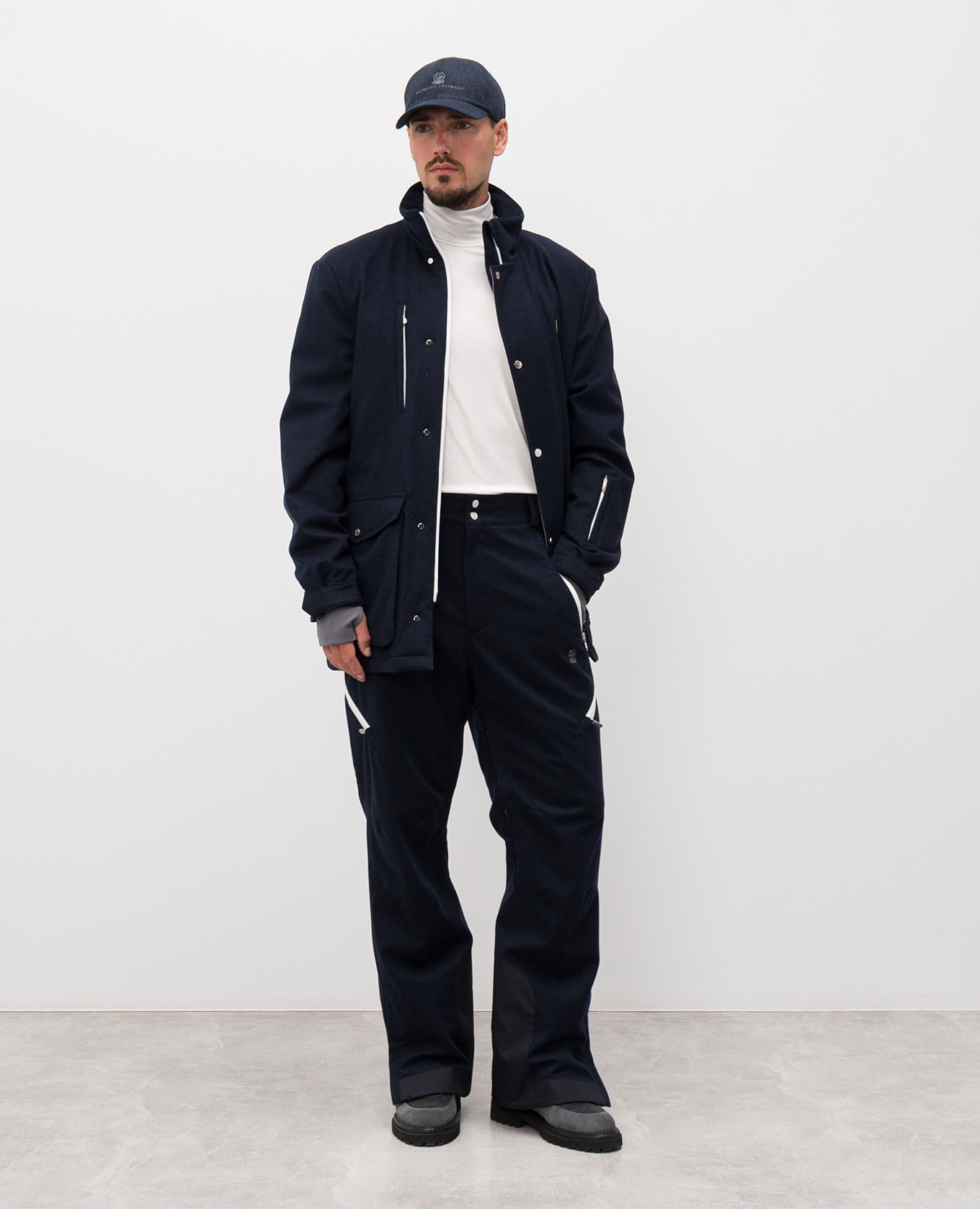 

White printed silk turtleneck Brunello Cucinelli