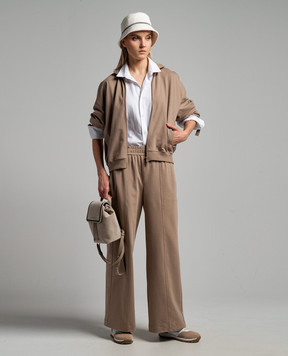 Brunello Cucinelli Brown sports jacket with monil chain MH827EP316