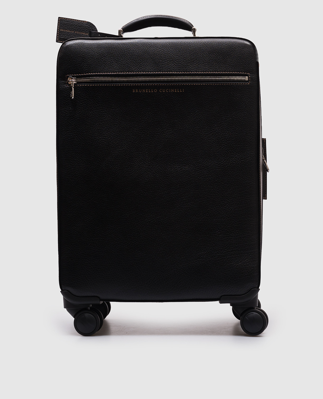 

Black leather suitcase with logo Brunello Cucinelli