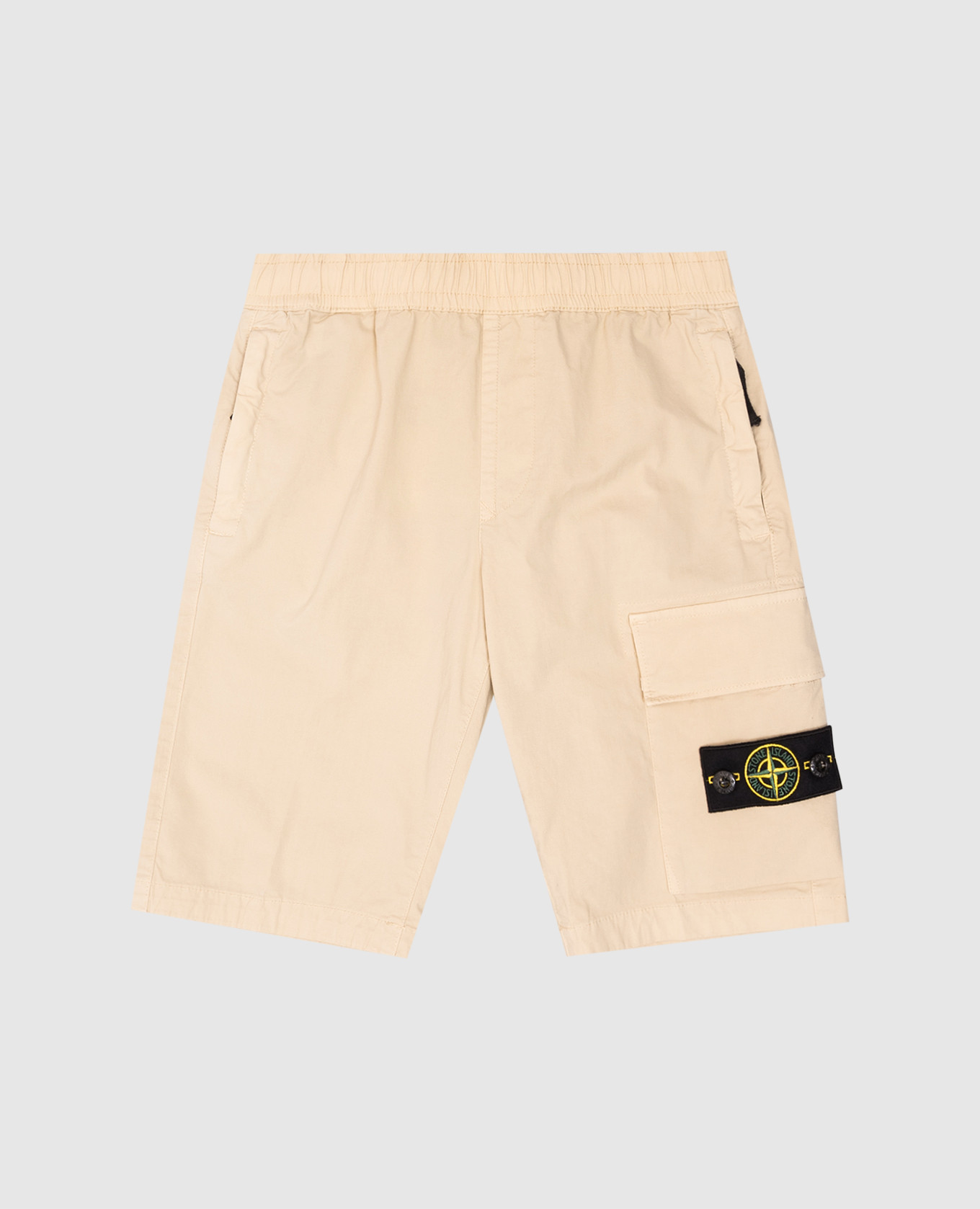 

Children's beige shorts with logo patch Stone Island