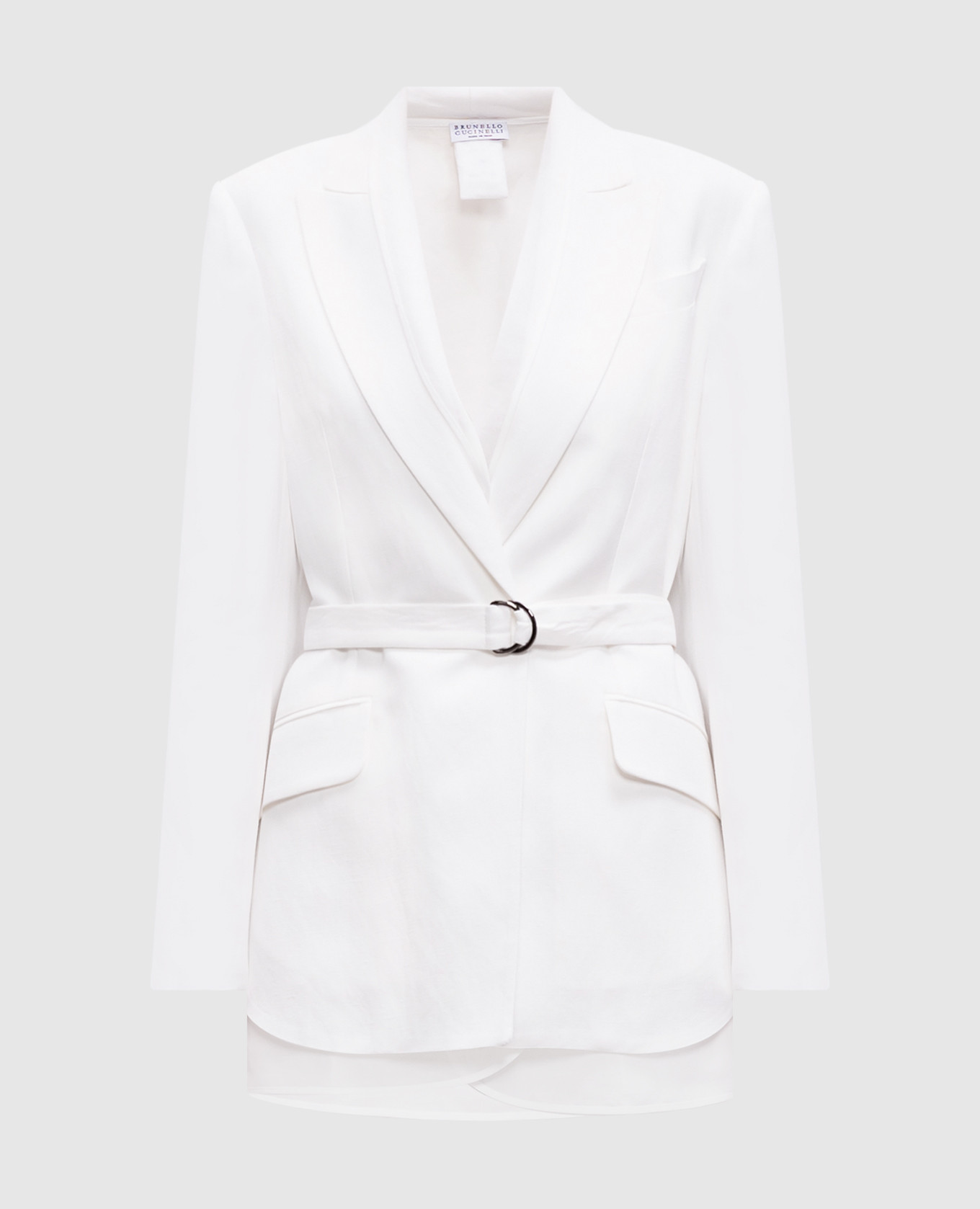 

White double-breasted layered linen jacket Brunello Cucinelli