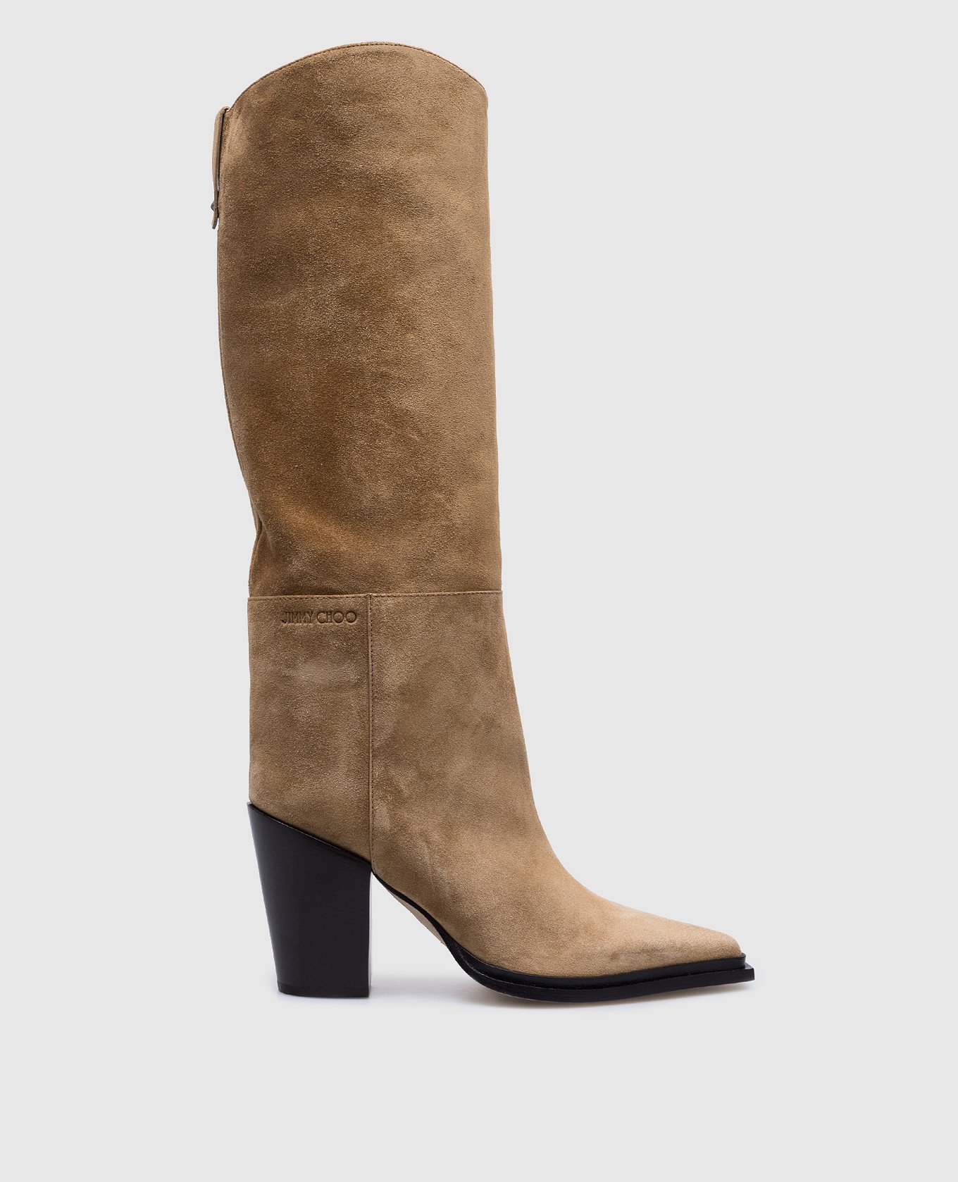 

Cece logo suede boots in beige Jimmy Choo