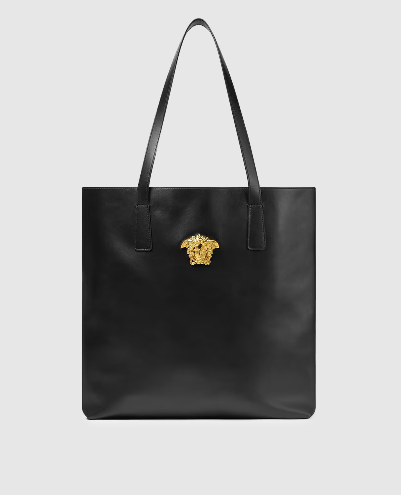 

Black leather tote bag La Medusa Versace