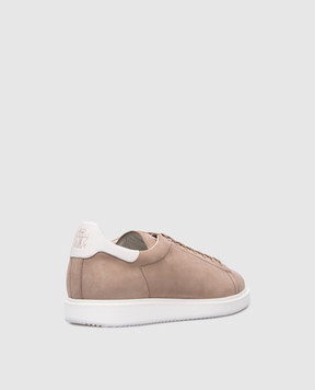 Brunello Cucinelli Beige nubuck sneakers with logo MZUDUGL325