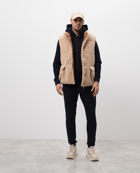 Moncler Colbricon beige two-way down vest J20911A001485981L