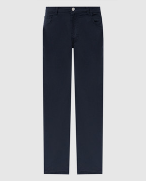 Stefano Ricci Blue pants with monogram logo MFT51B0110T209PT