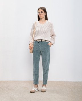 Peserico Beige pullover with wool and sequins A99562F05C9240