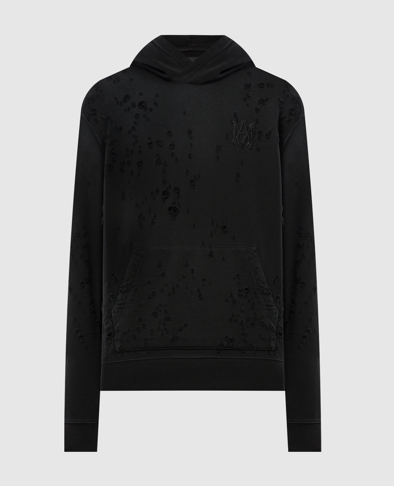 

Black SHOTGUN hoodie with a vintage effect and logo embroidery AMIRI