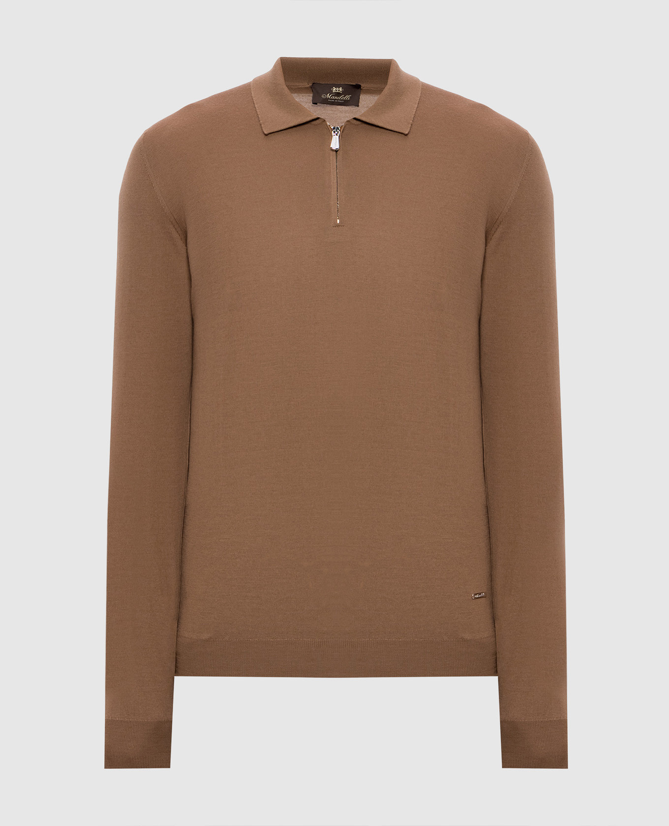 Brown wool polo shirt