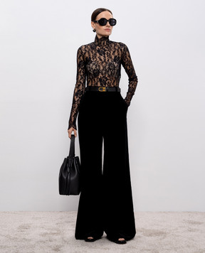 Valentino Black velvet flared pants 7B0RB6S093D