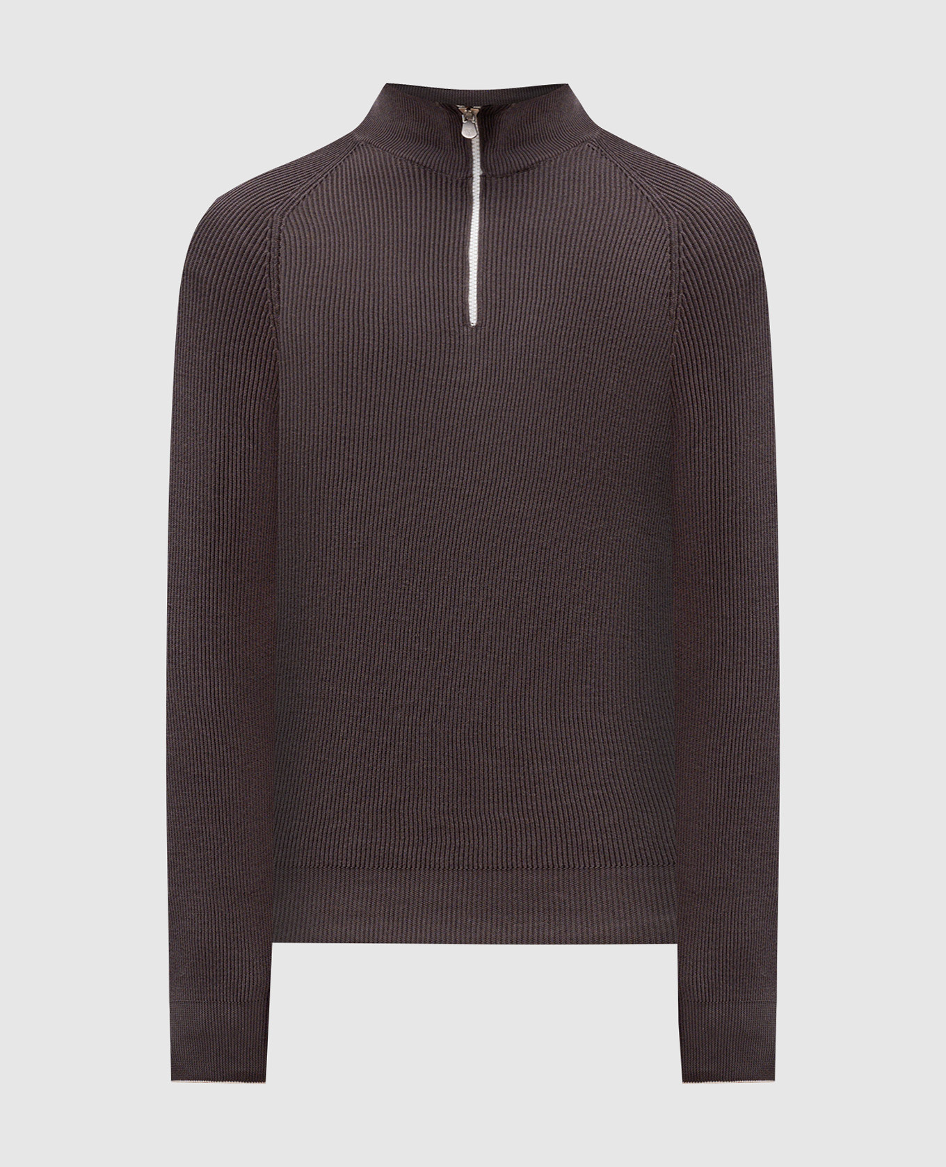 

Brown jumper with zipper Brunello Cucinelli