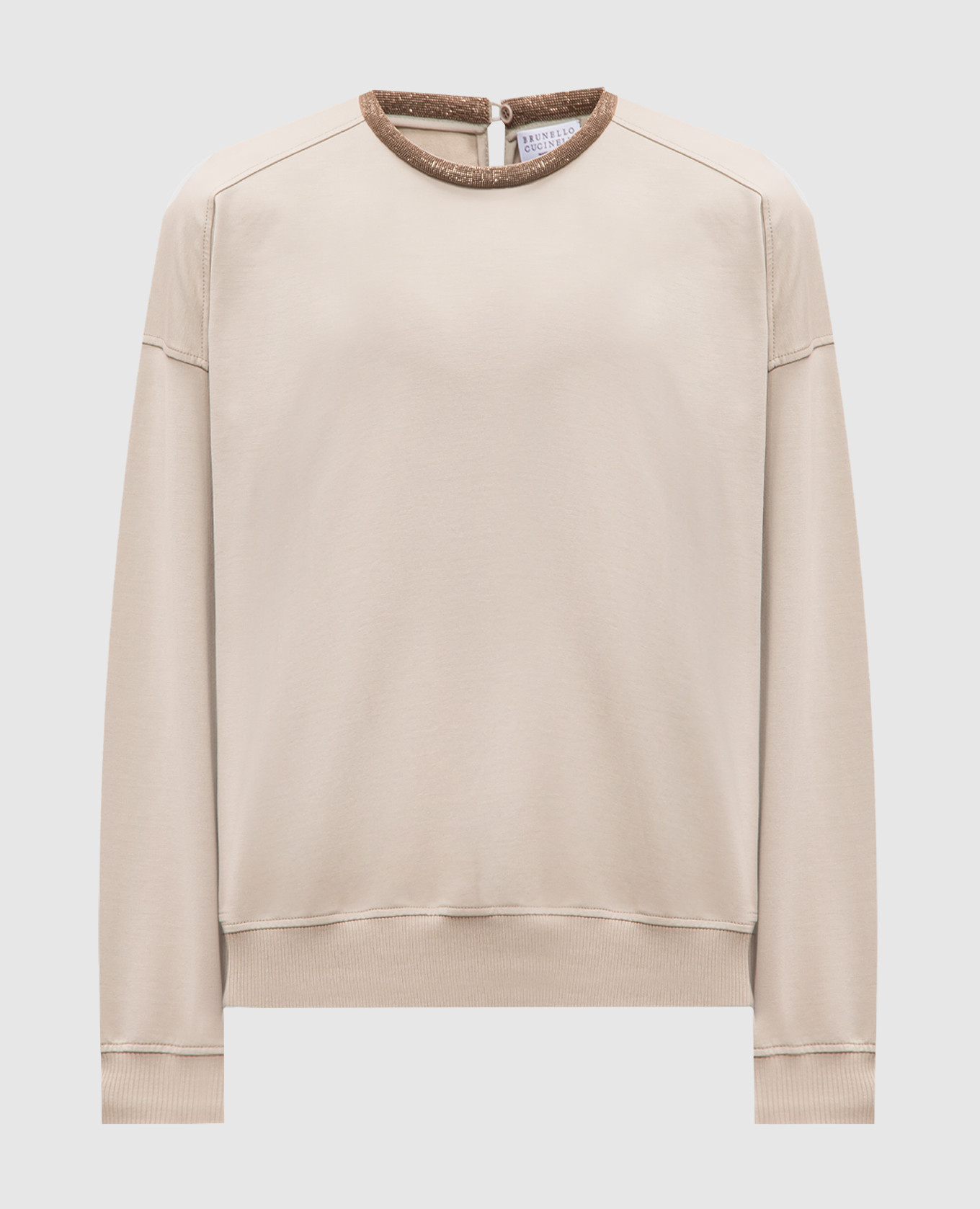 

Beige sweatshirt with monil chain Brunello Cucinelli