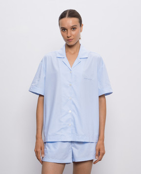 Dore & Rose Blue striped pajama shirt with logo SHORSLEEVESTRIPEDPJTOP