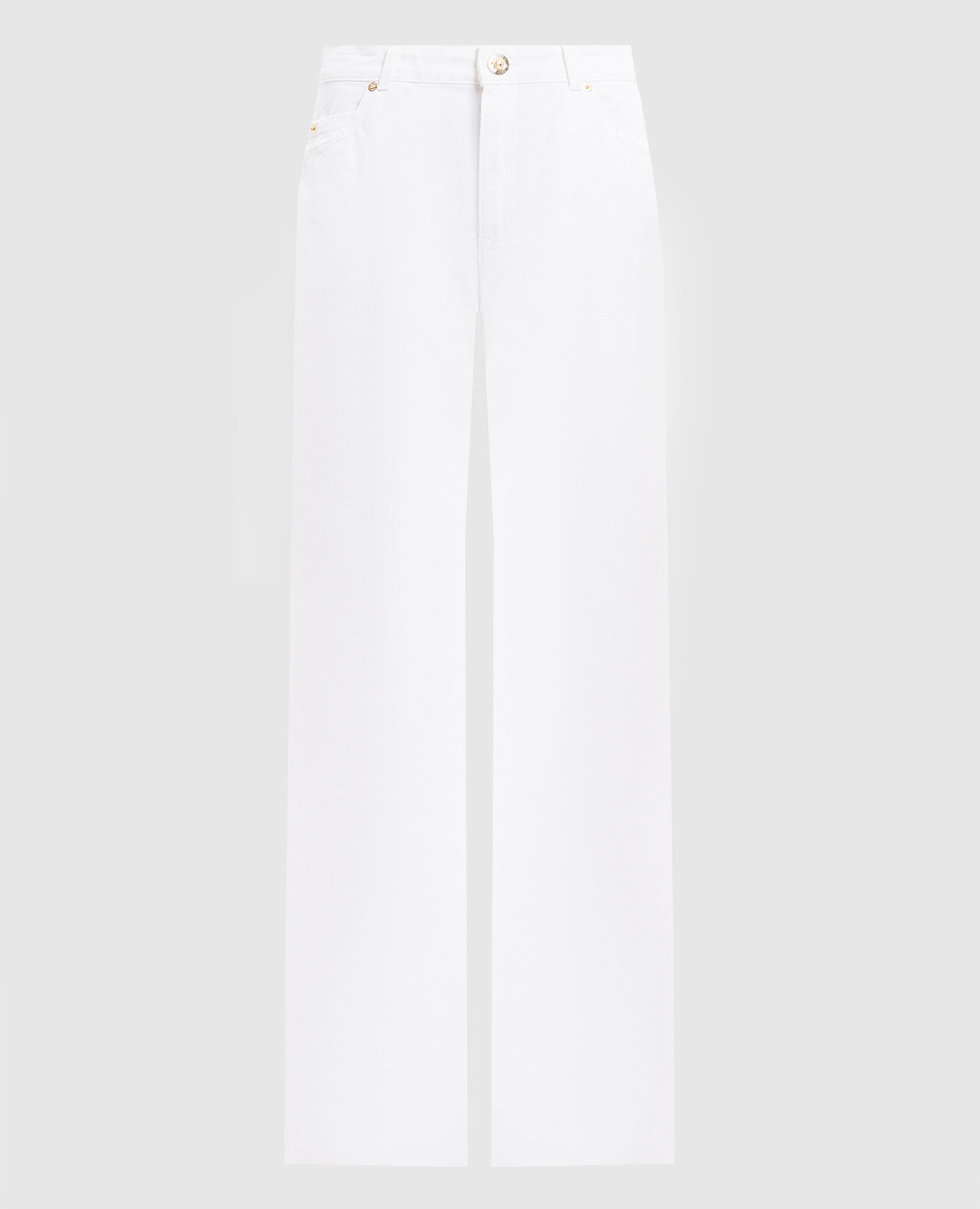 

White jeans with logo patch Balmain