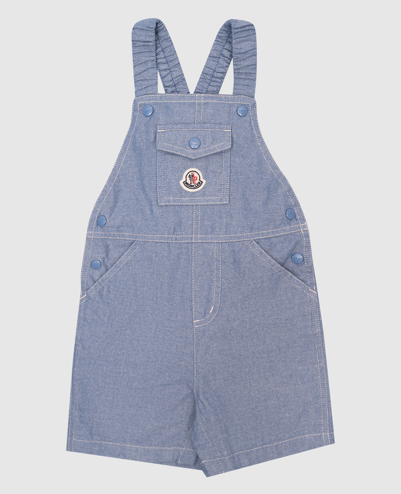 Children&#39;s blue jumpsuit with logo patch Moncler ENFANT
