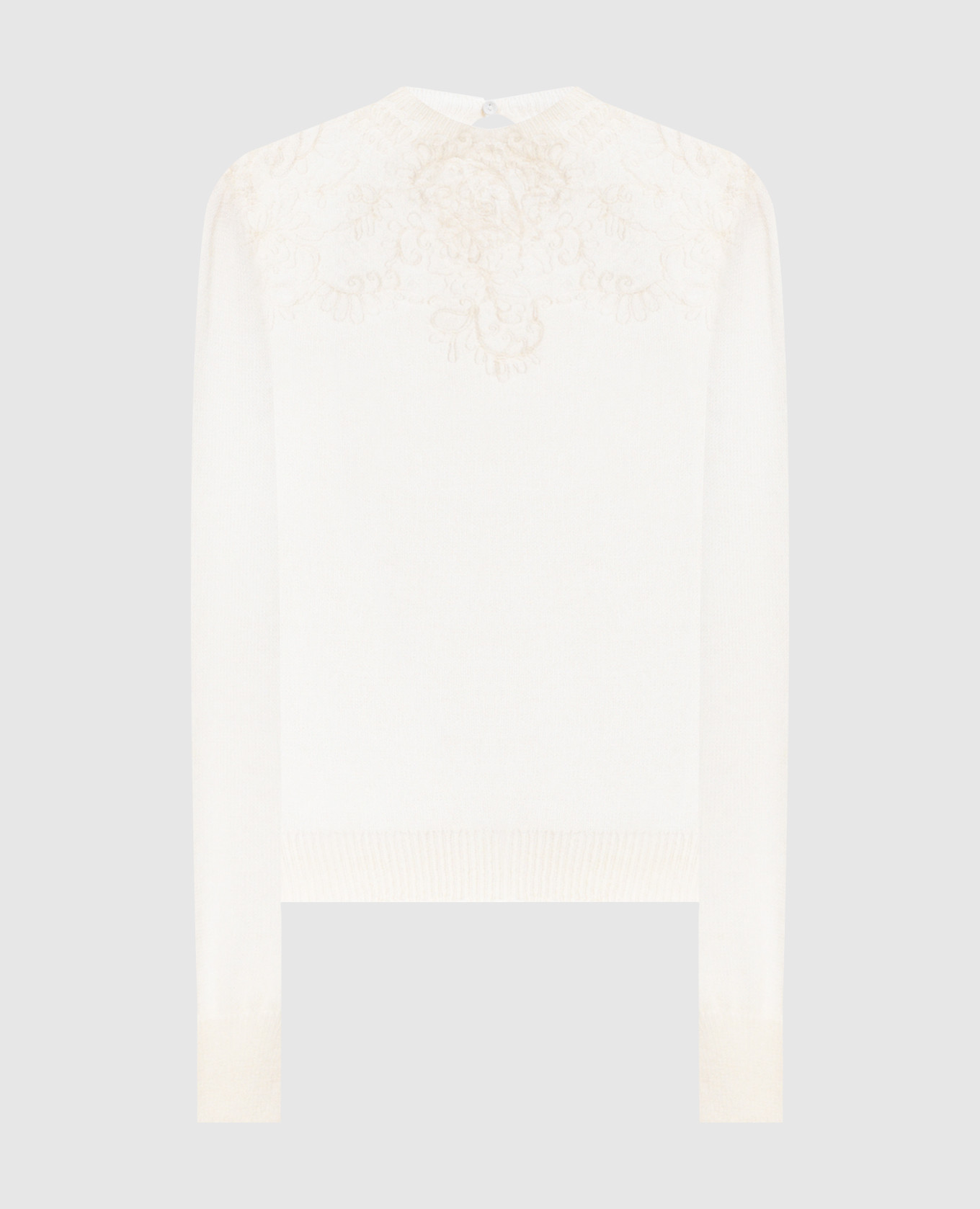 White wool sweater with embroidery Twinset