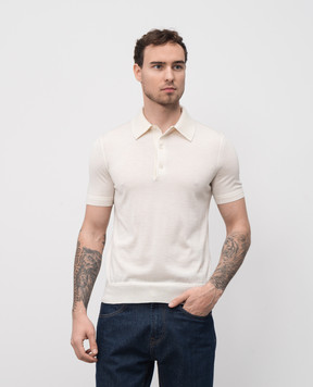 Tom Ford Beige cashmere and silk polo shirt KPS027YMK005S23