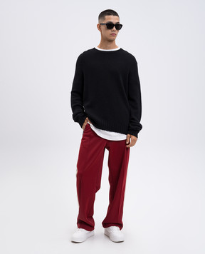 Palm Angels Black sweater with wool and cashmere PMHE027F25KNI002