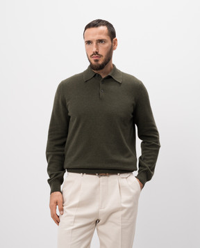 Cashmere&Whiskey Green cashmere polo shirt MU7811312341R3XL