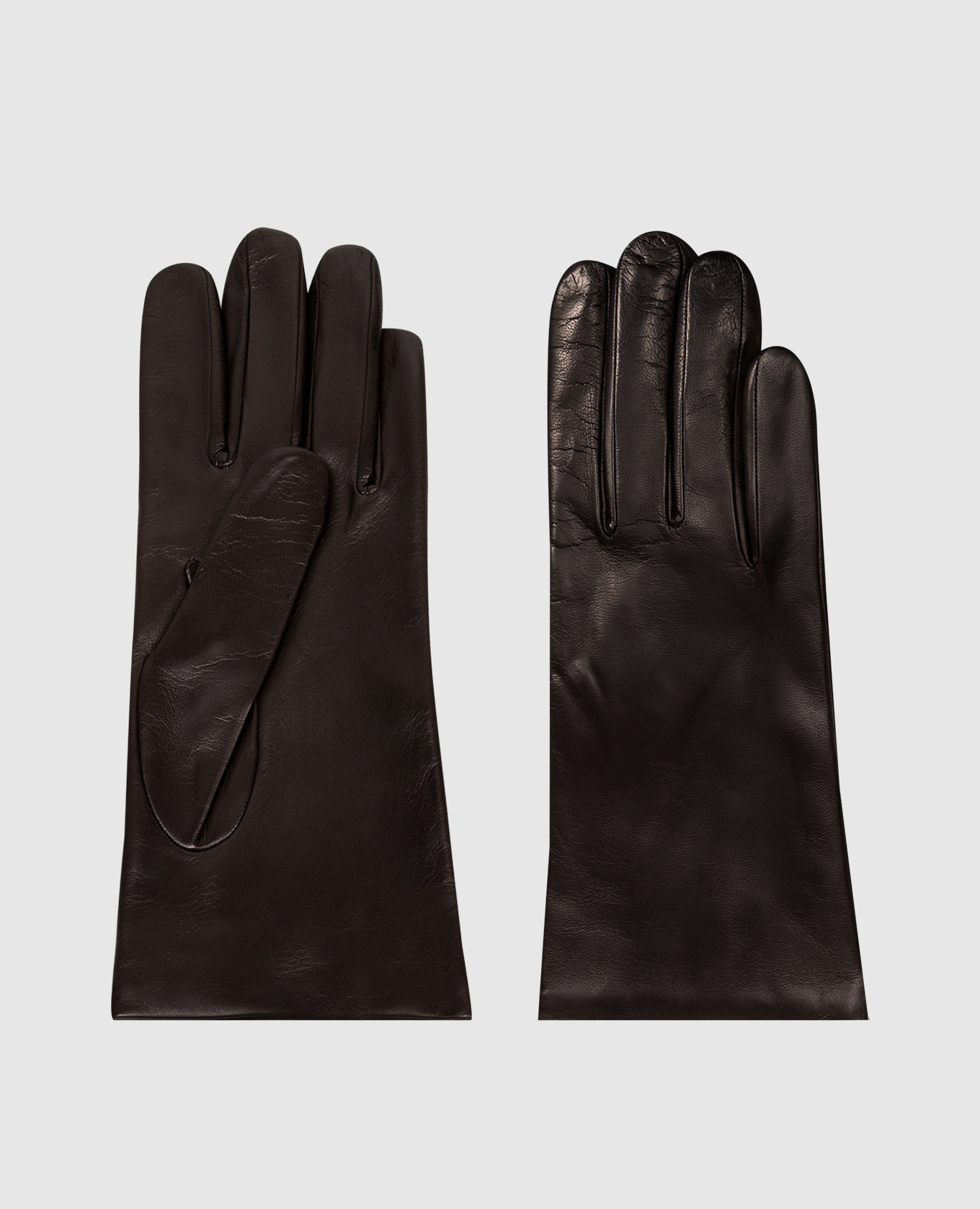 Brown leather gloves Sermoneta Gloves
