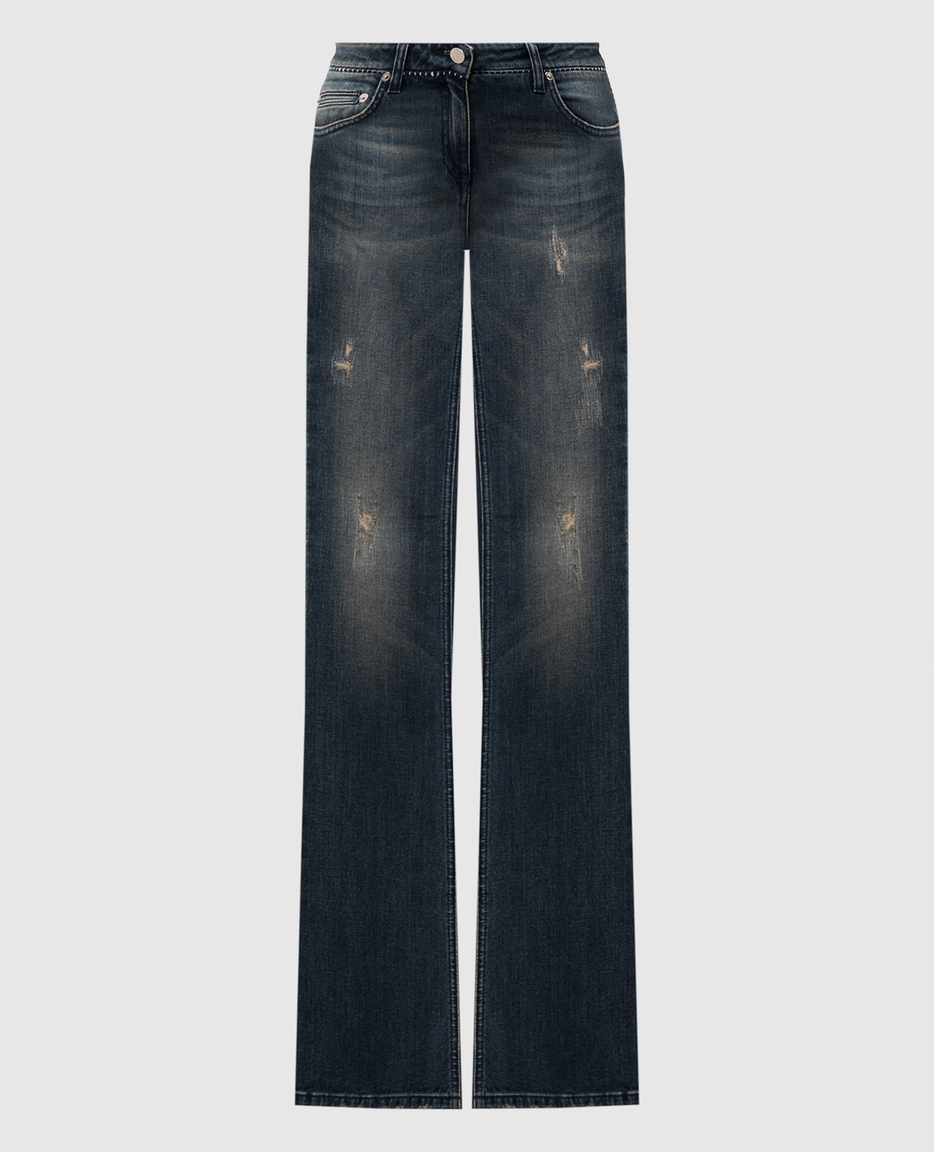 

Blue flared jeans with logo Roberto Cavalli