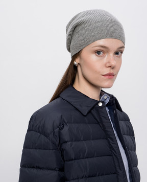 Peserico Gray wool and silk hat with lurex S36210F1209095